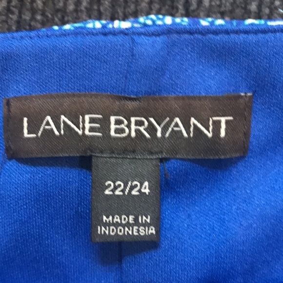 Lane Bryant Blue Floral Sheer Maxi Dress w/Hi-Low Hem Adjustable Tie Belt-22/24 - Picture 10 of 12